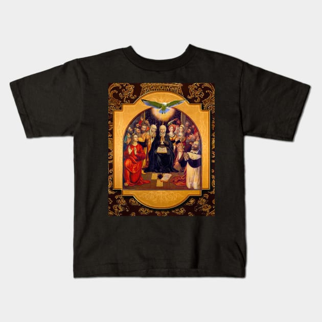 Catholic Pentecost Holy Spirit Apostles Saint Virgin Mary Kids T-Shirt by hispanicworld